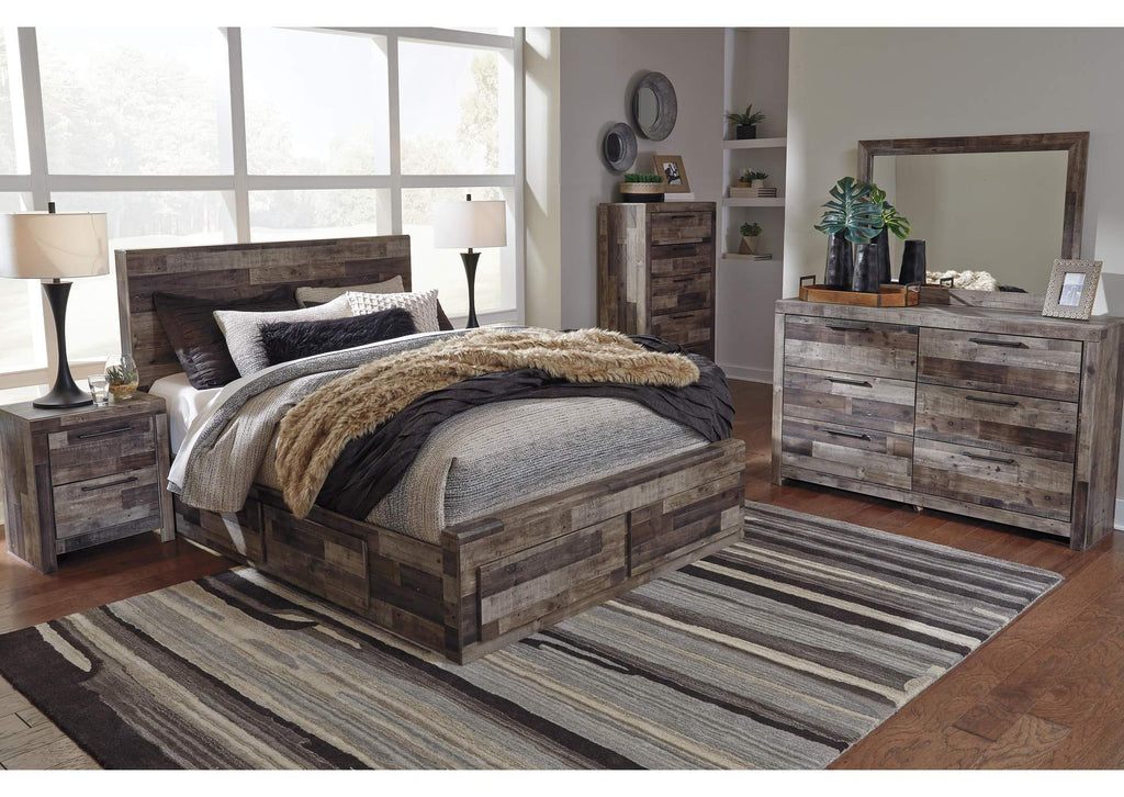 Derekson Queen Panel Bed with 4 Storage Drawers