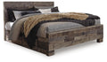 Derekson King Panel Bed with 2 Side Storage in Multi Gray