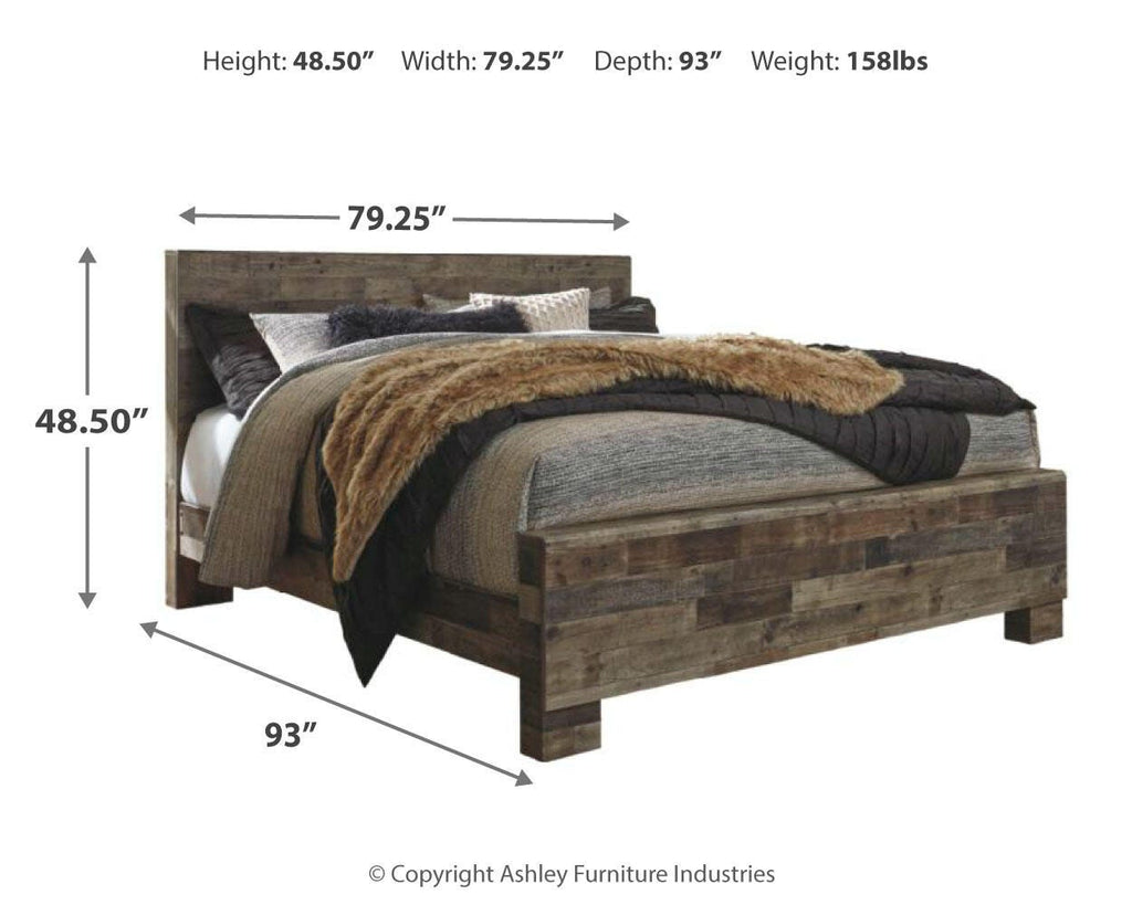 Derekson King Panel Bed in Multi Gray, alternate view 5