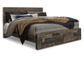 Derekson King Panel Bed with 2 Storage Drawers with Dresser