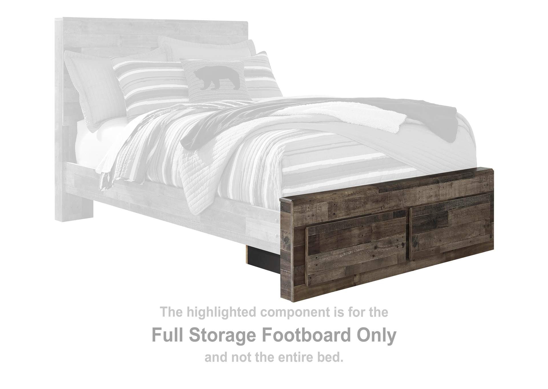 Derekson Full Panel Bed with 6 Storage Drawers