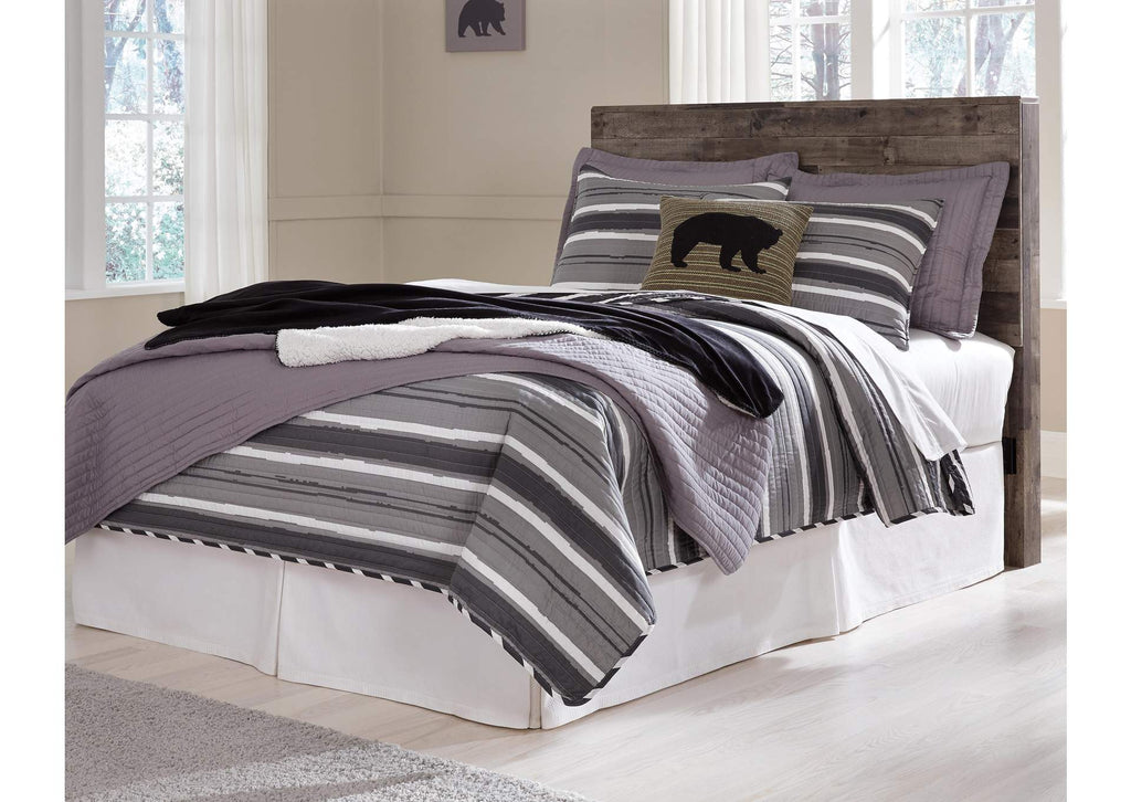 Derekson Full Panel Headboard Bed with Mirrored Dresser room view