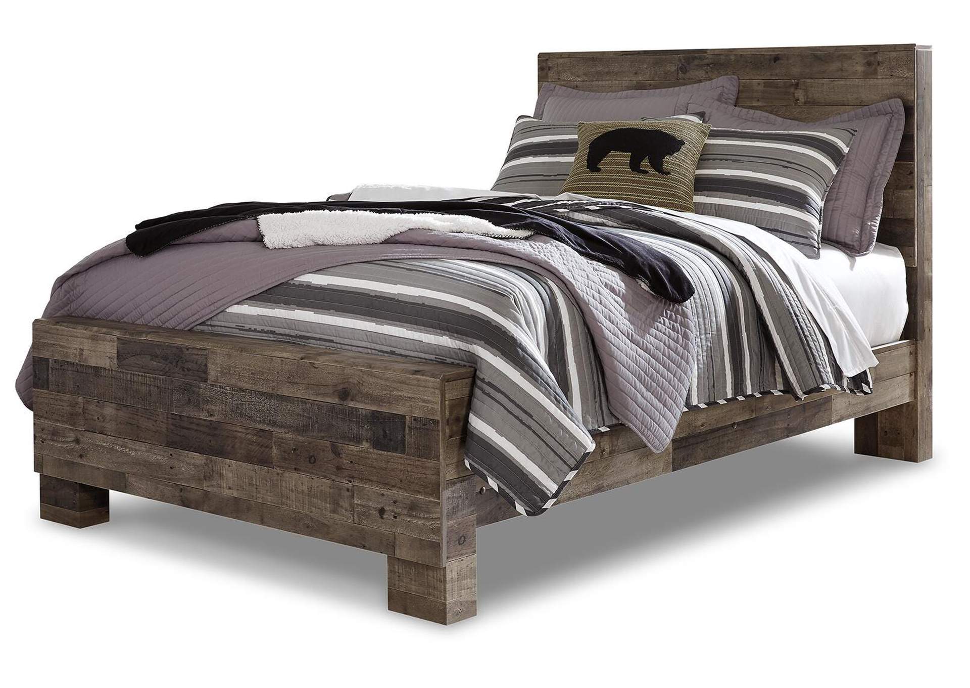Derekson Full Panel Bed with Mirrored Dresser