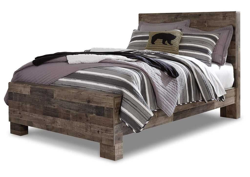 Derekson Full Panel Bed with Mirrored Dresser and Chest