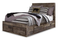 Derekson Full Panel Bed with 6 Storage Drawers with Mirrored Dresser and Chest