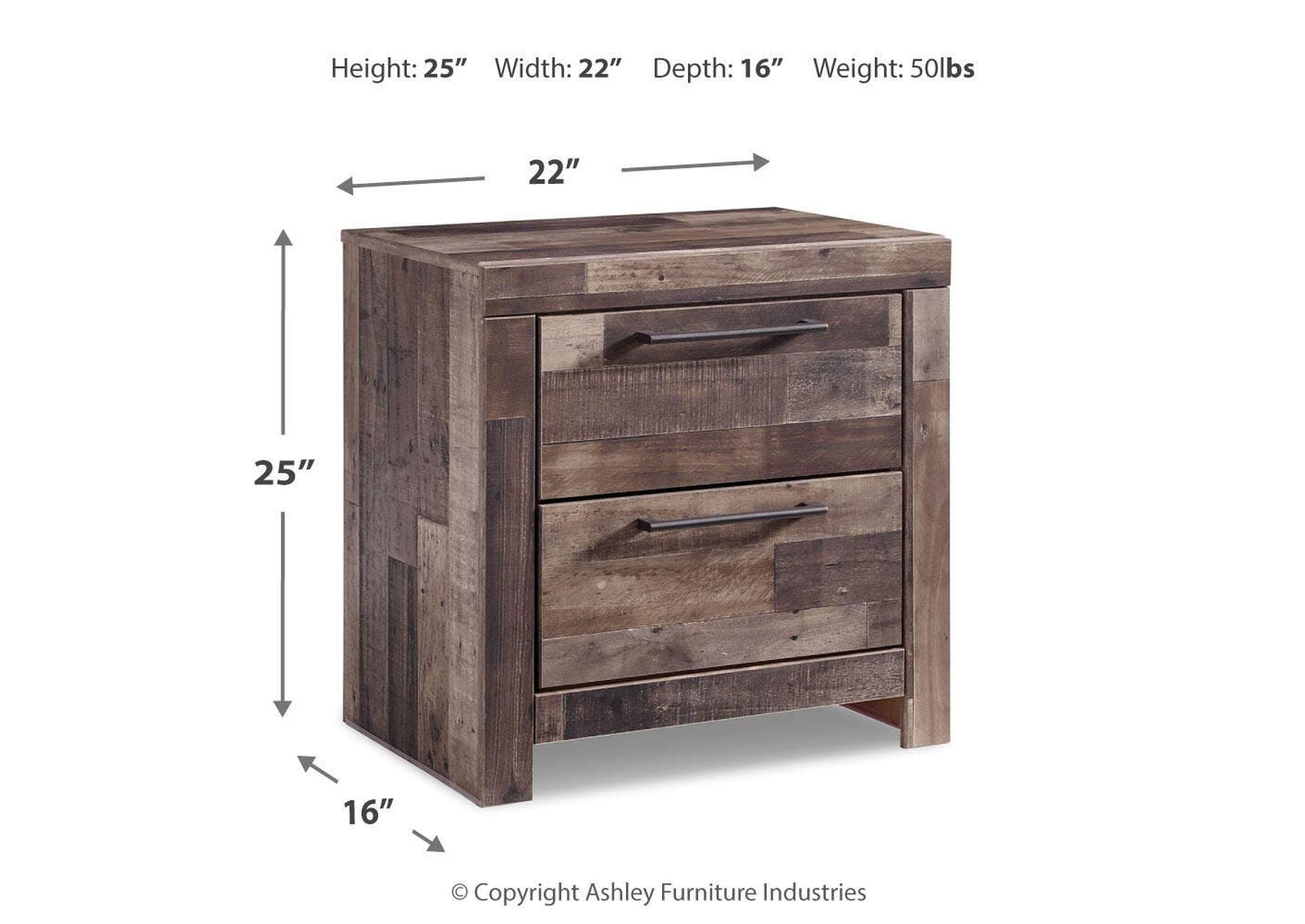 Derekson Queen Panel Bed with Mirrored Dresser and Nightstand dimensions