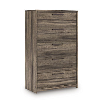 Elbrim Chest of Drawers in Brown, angle view