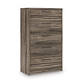 Elbrim Chest of Drawers in Brown, angle view
