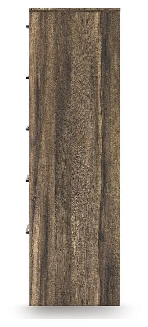 Elbrim Chest of Drawers in Brown, alternate side view