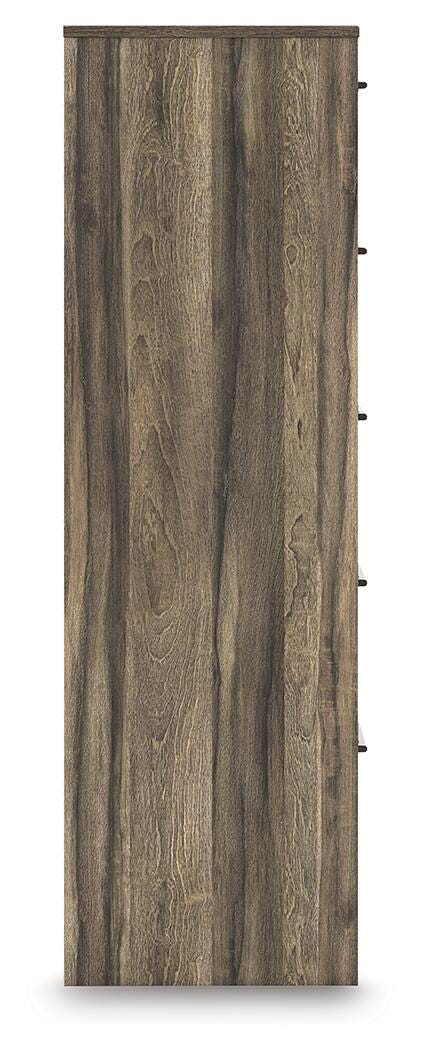 Elbrim Chest of Drawers in Brown, side view