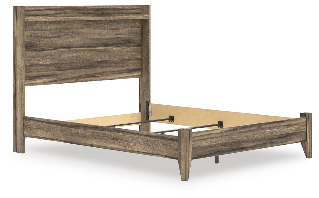 Elbrim Queen Panel Bed in Brown, angle view