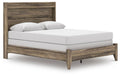 Elbrim Queen Panel Bed in Brown, angle view