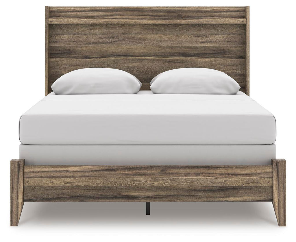 Elbrim Queen Panel Bed in Brown, front view