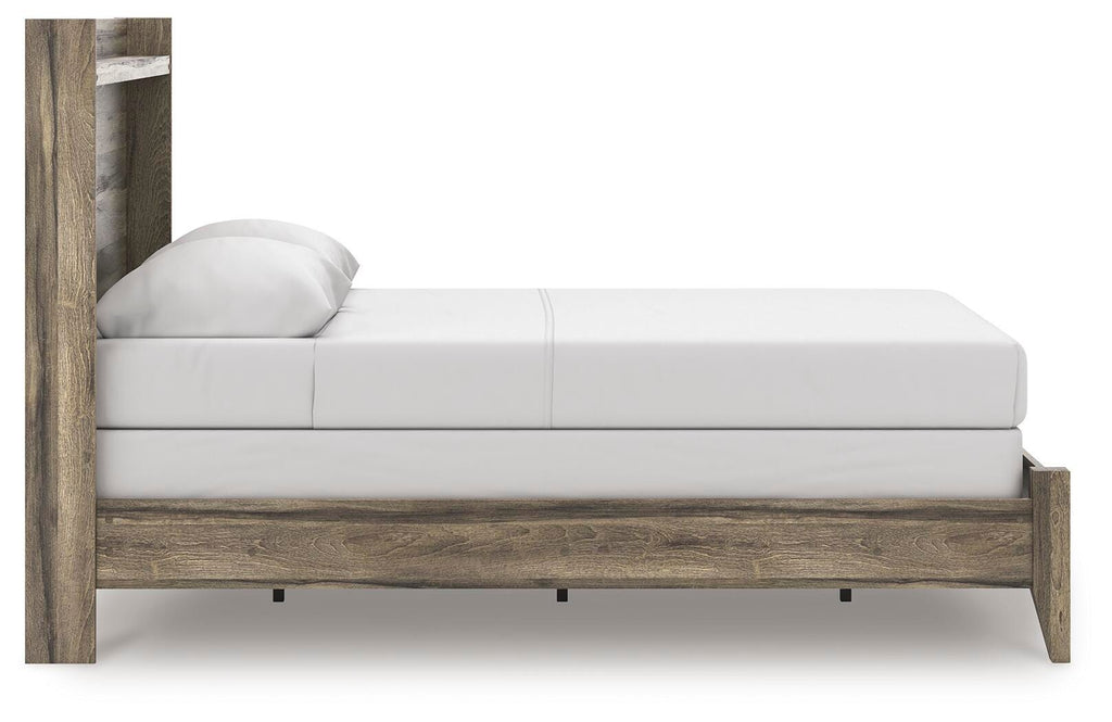 Elbrim Queen Panel Bed in Brown, side view