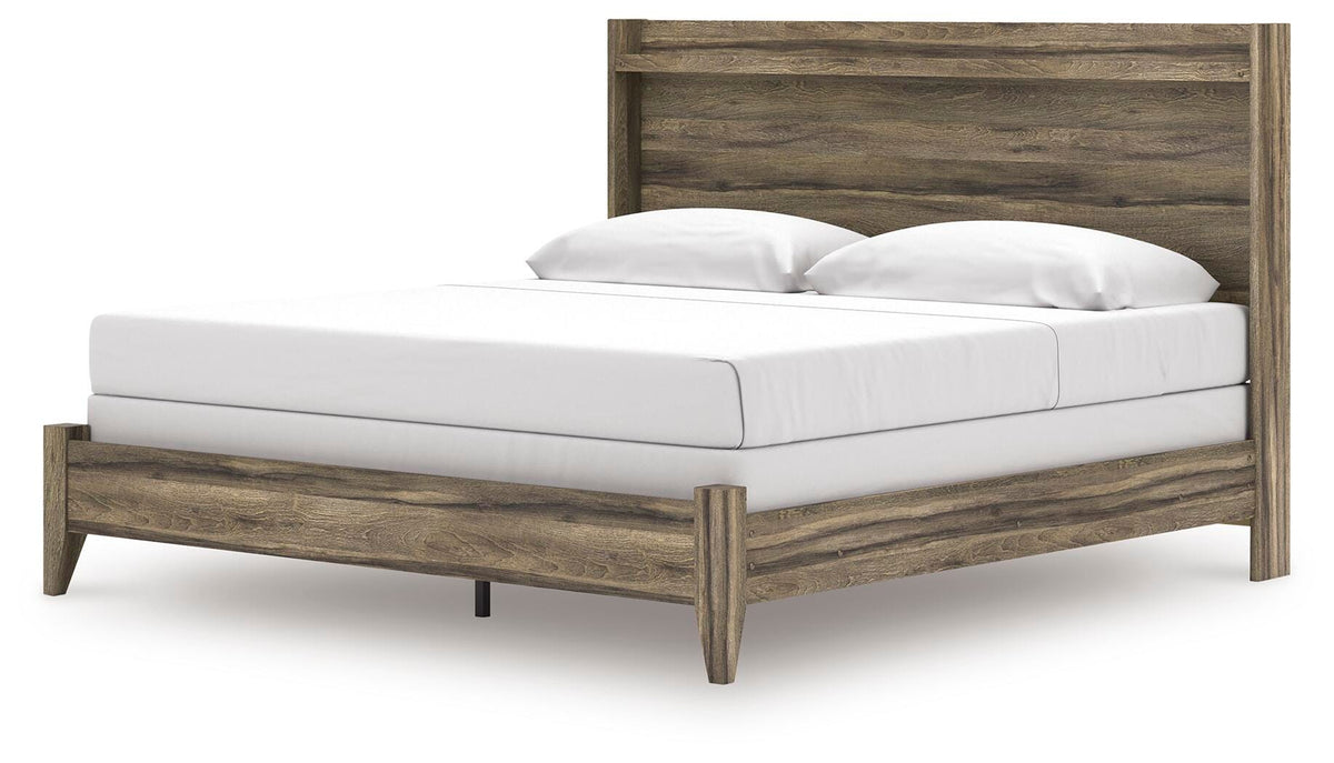 Elbrim King Panel Bed in Brown, angle view