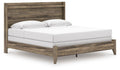 Elbrim King Panel Bed in Brown, angle view