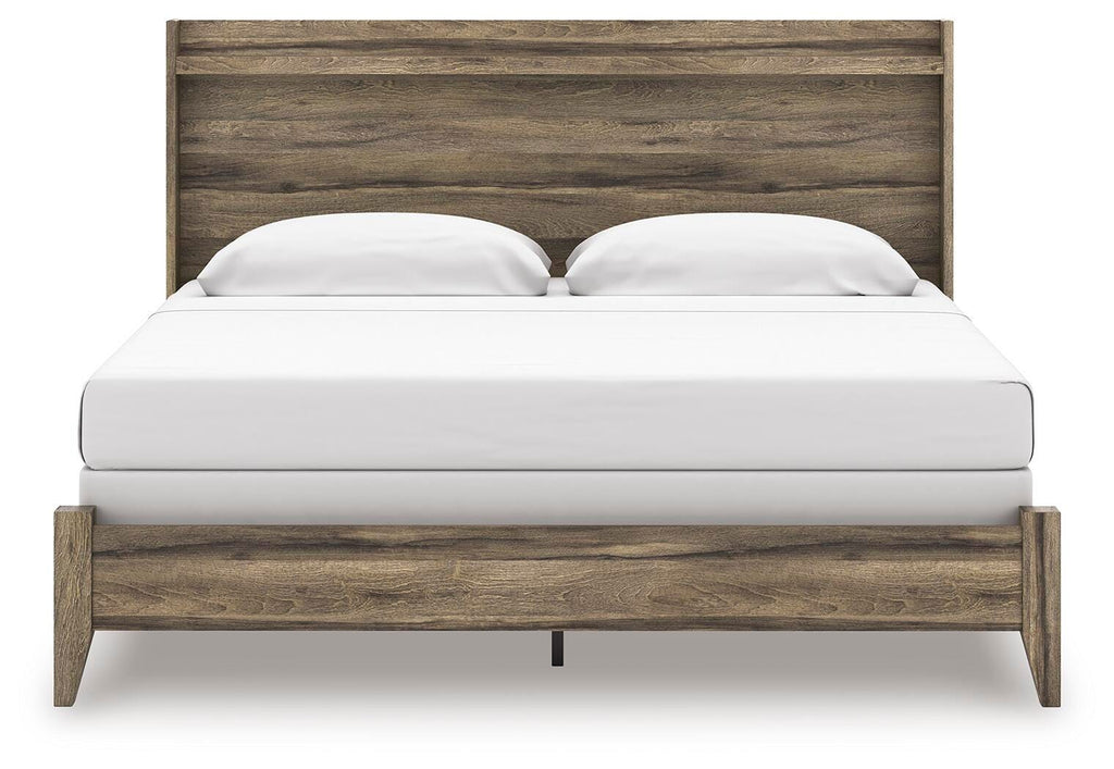Elbrim King Panel Bed in Brown, front view