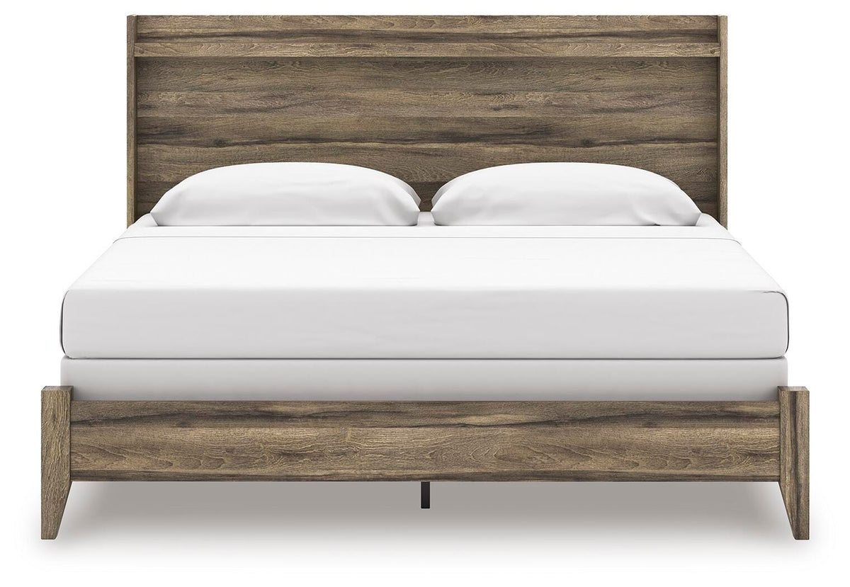Elbrim King Panel Bed in Brown, front view