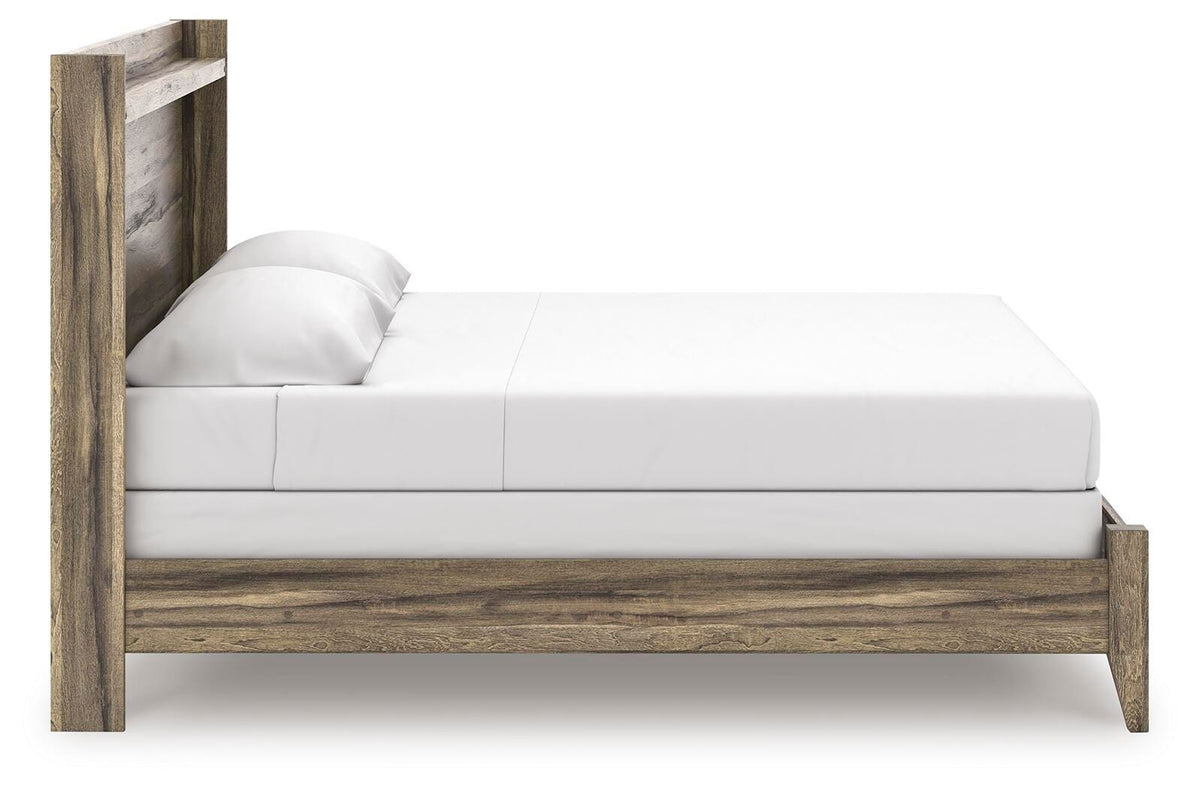 Elbrim King Panel Bed in Brown, side view