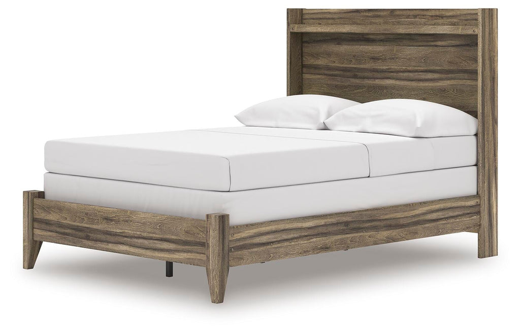 Elbrim Full Panel Bed in Brown, angle view