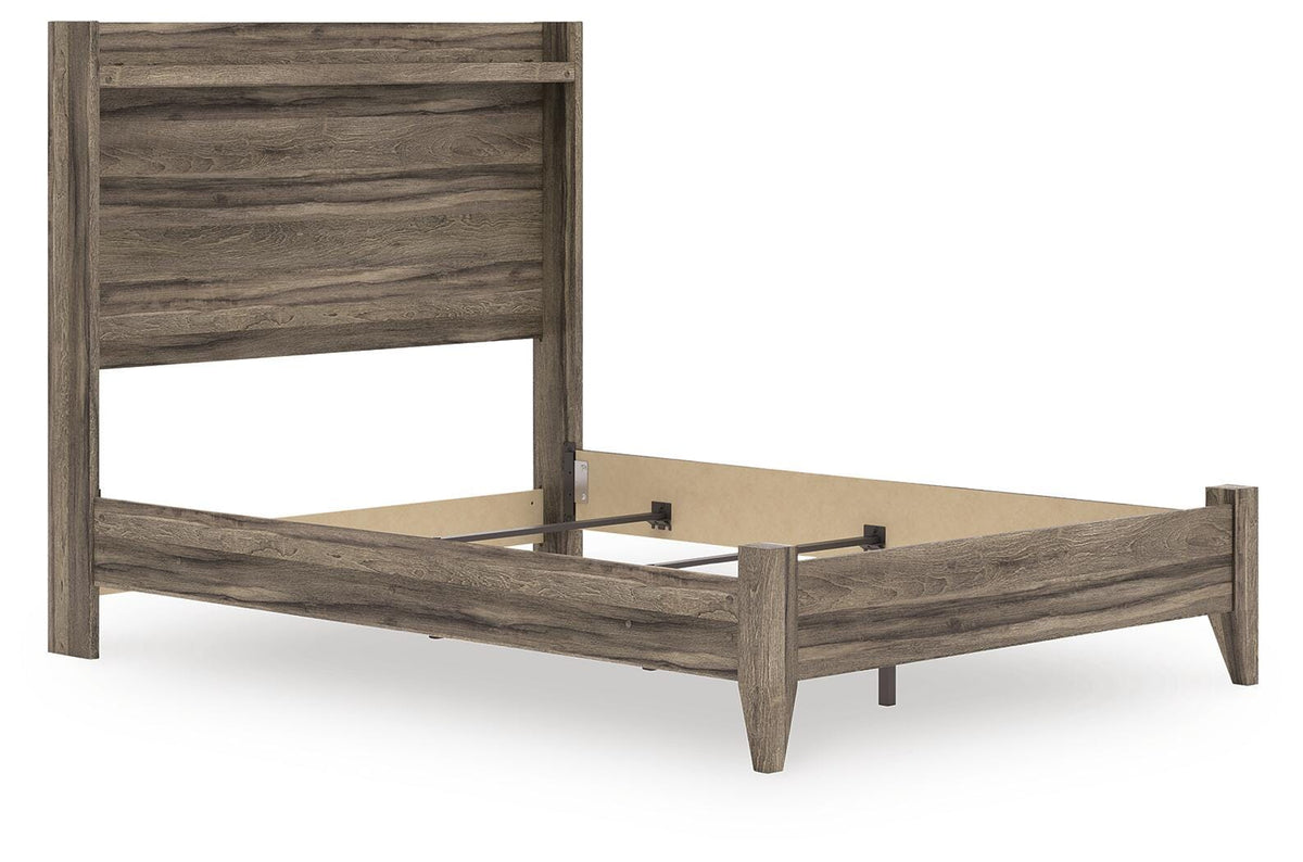 Elbrim Full Panel Bed in Brown, angle view