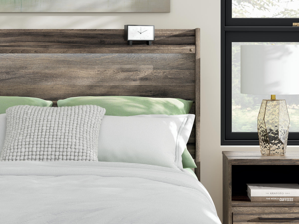 Elbrim Full Panel Bed in Brown, detail view