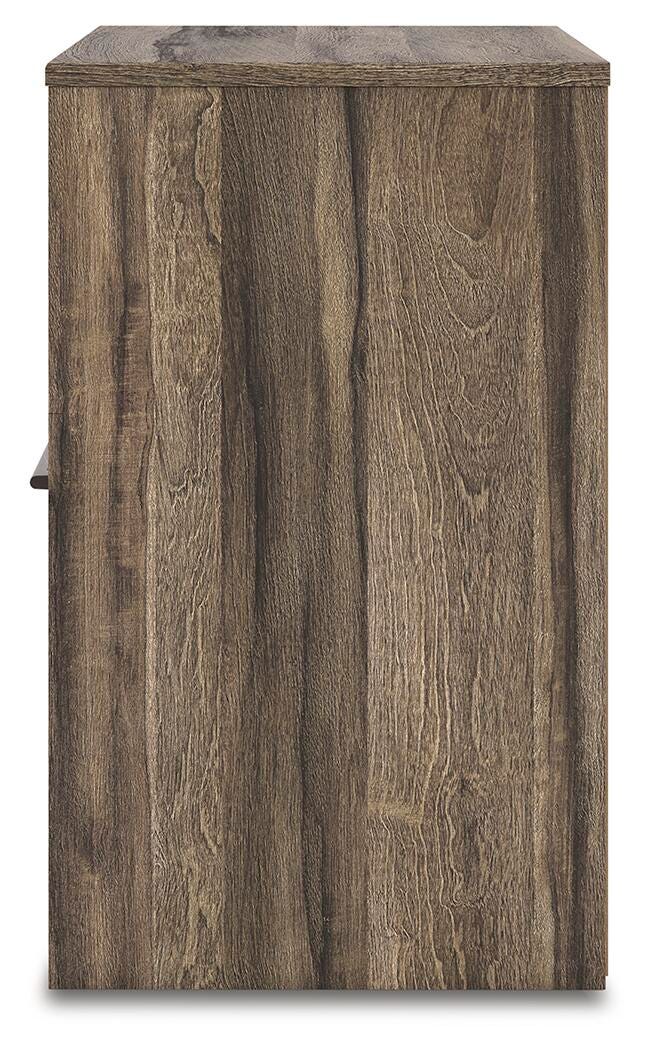 Elbrim Nightstand in Brown, alternate side view