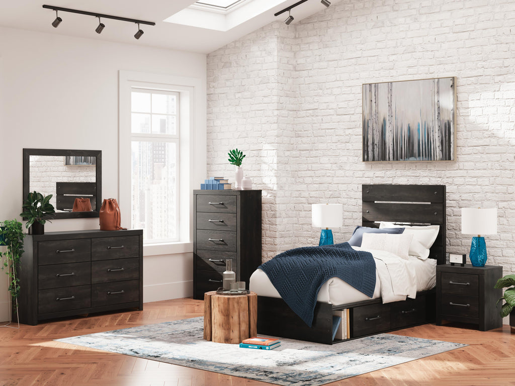 Hollivern Twin Panel Storage Bed in Dark Gray, alternate view 12