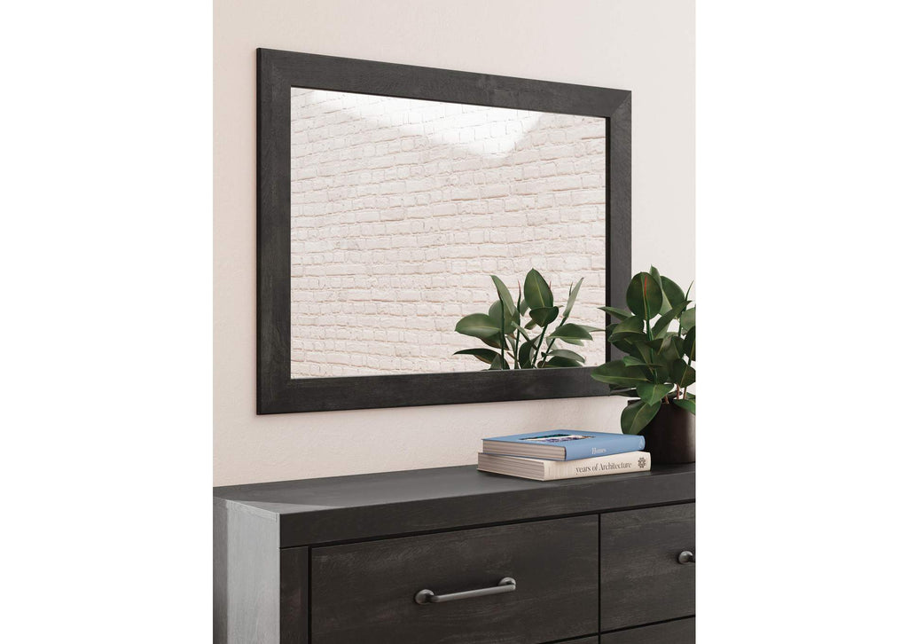Delmorta Twin Panel Bed with Storage, Dresser, Mirror and Chest detail