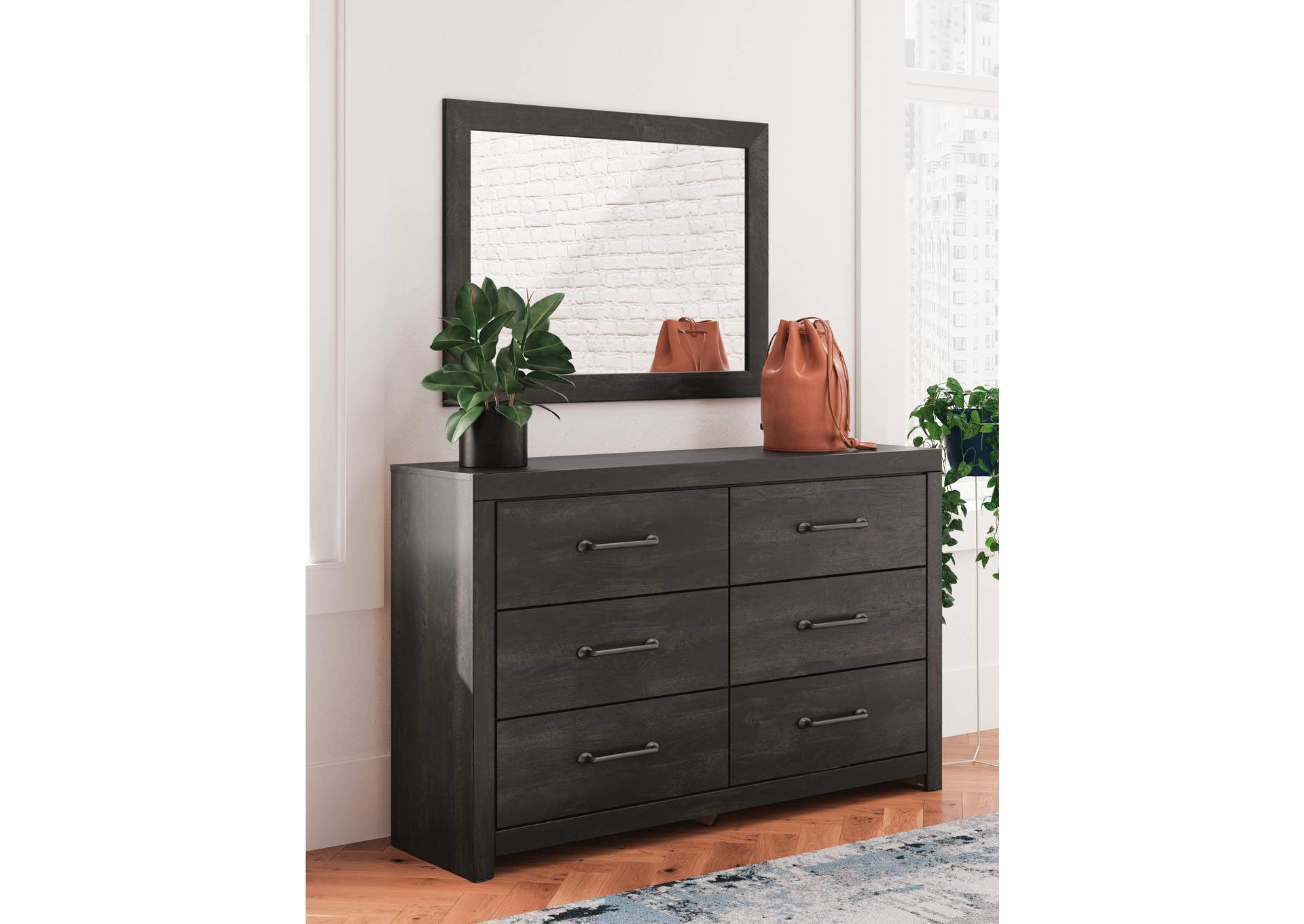 Delmorta Full Panel Bed, Dresser, Mirror and 2 Nightstands