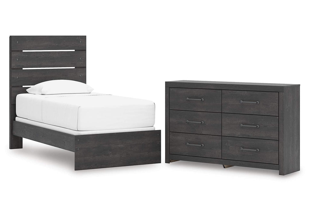 Delmorta Twin Panel Bed and Dresser