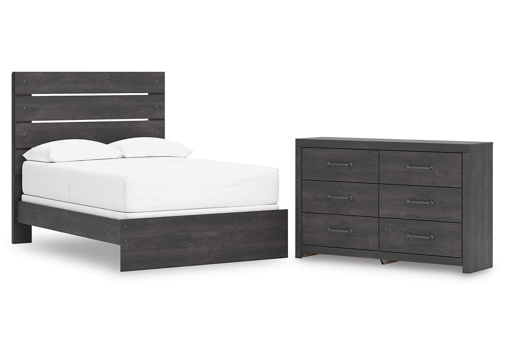 Delmorta Full Panel Bed and Dresser