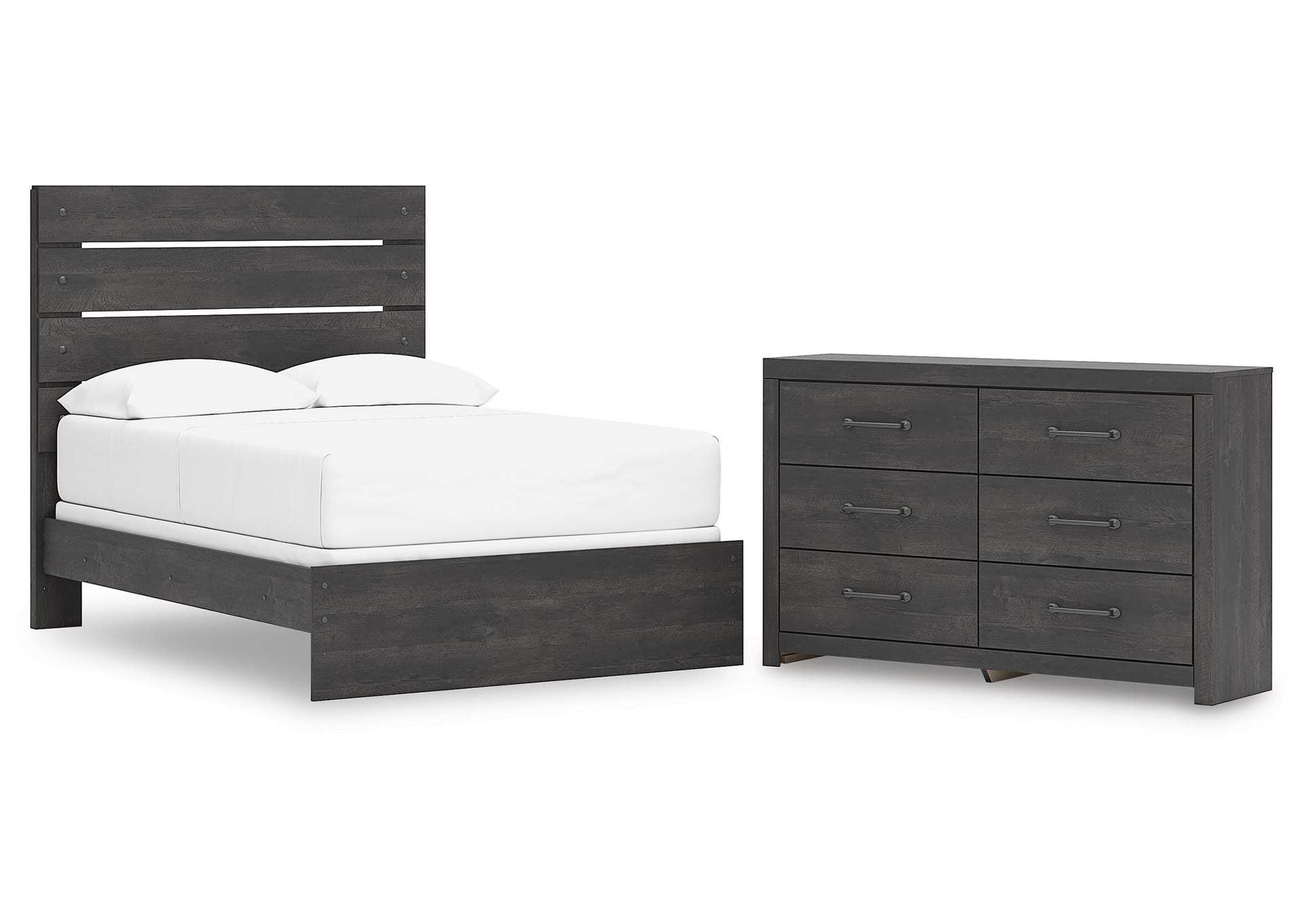 Delmorta Full Panel Bed and Dresser