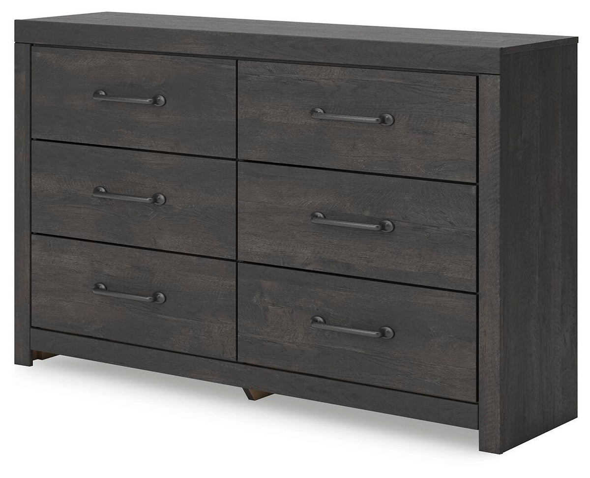 Hollivern Dresser in Dark Gray, angle view
