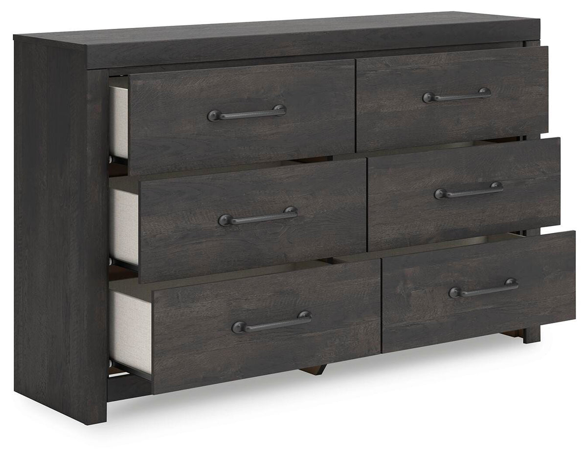 Hollivern Dresser in Dark Gray, open view