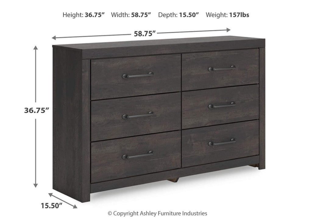 Delmorta Twin Panel Bed, Dresser and Nightstand dimensions