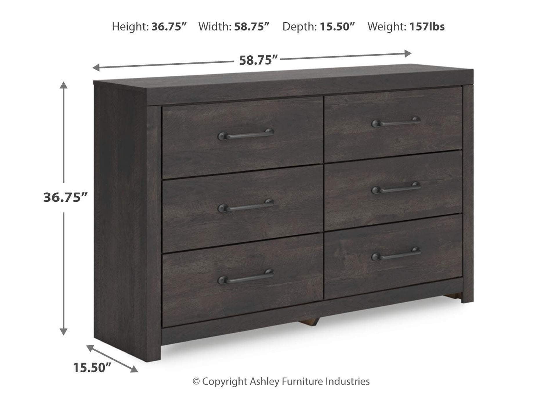 Delmorta Twin Panel Storage Bed and Dresser dimensions