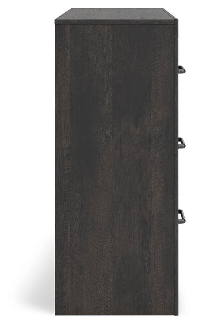 Hollivern Dresser in Dark Gray, side view