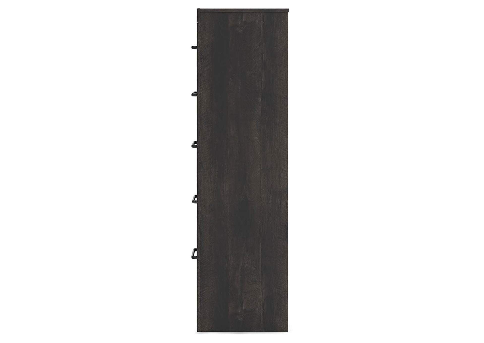 Delmorta Full Panel Bed, Dresser, Mirror, Chest and 2 Nightstands side view