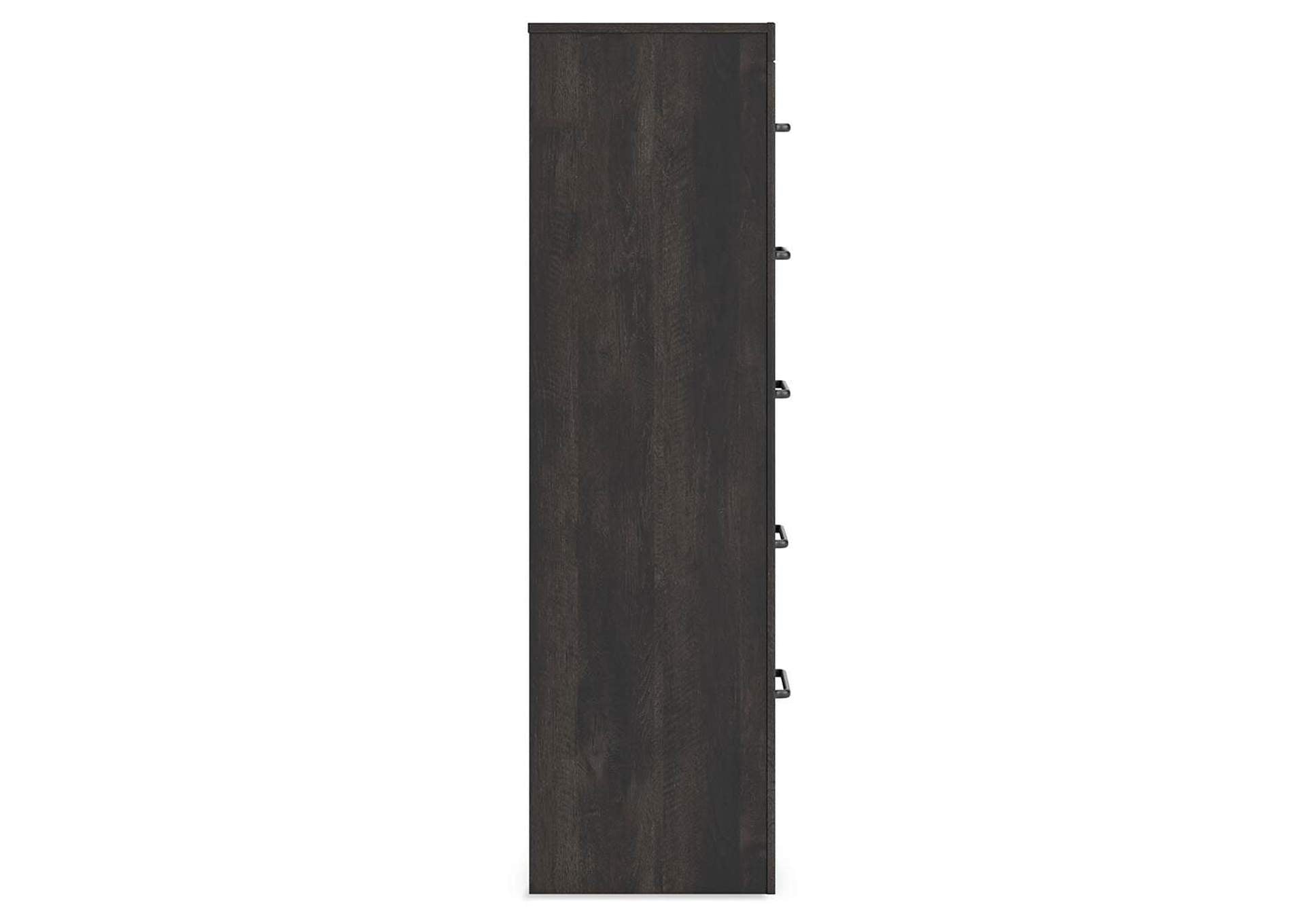 Delmorta Full Panel Storage Bed, Dresser, Mirror, Chest and 2 Nightstands side view