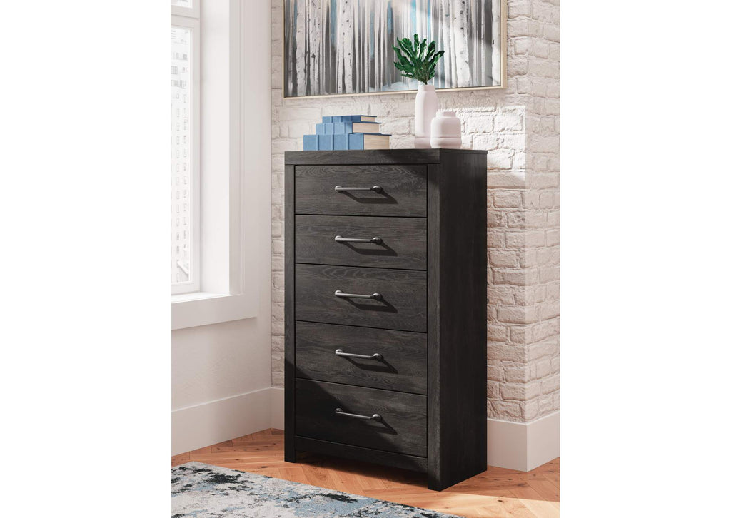 Delmorta Twin Panel Bed, Dresser, Mirror, Chest and 2 Nightstands