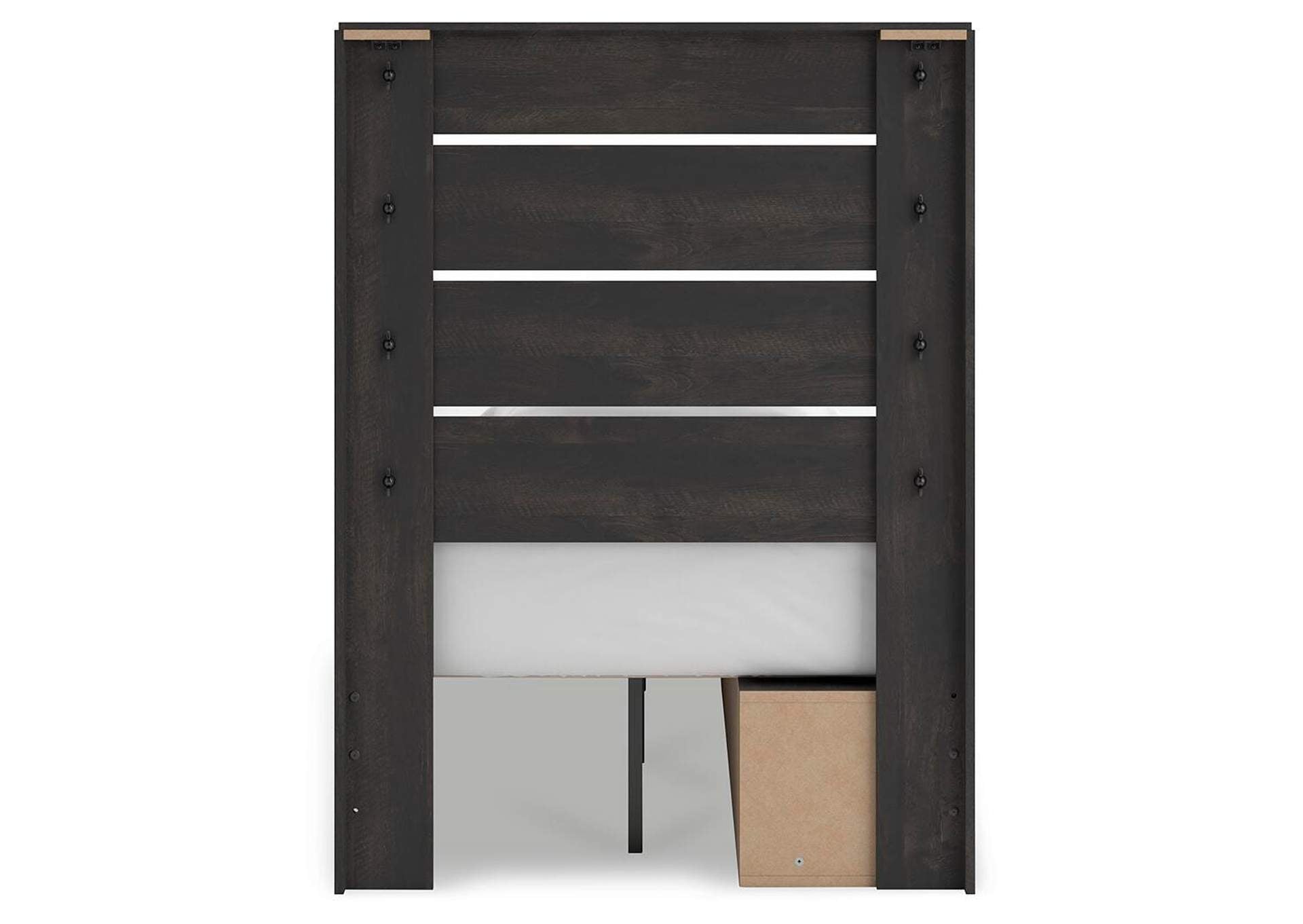 Delmorta Twin Panel Storage Bed, Dresser, Mirror, Chest and Nightstand