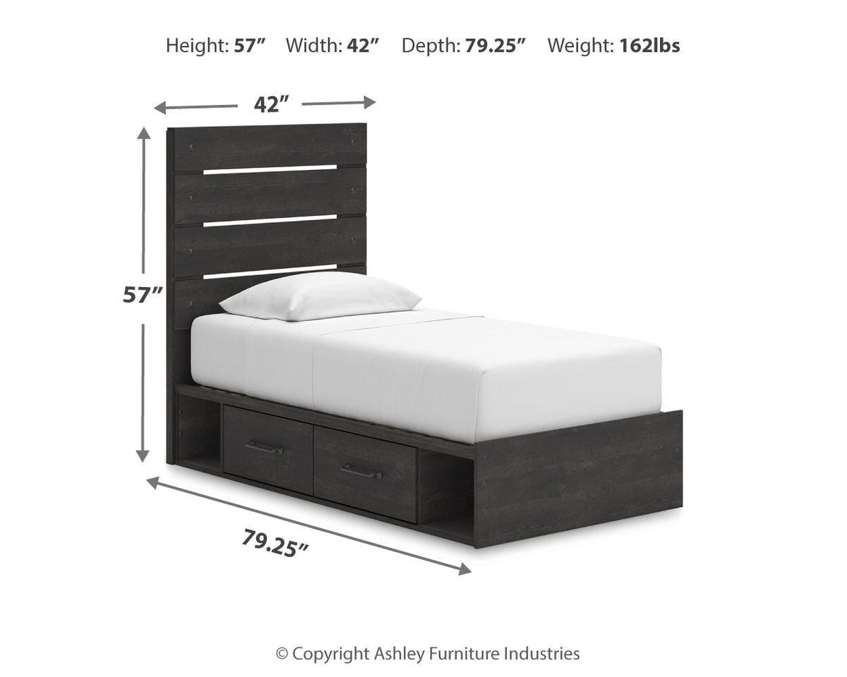 Hollivern Twin Panel Storage Bed in Dark Gray, alternate view 4
