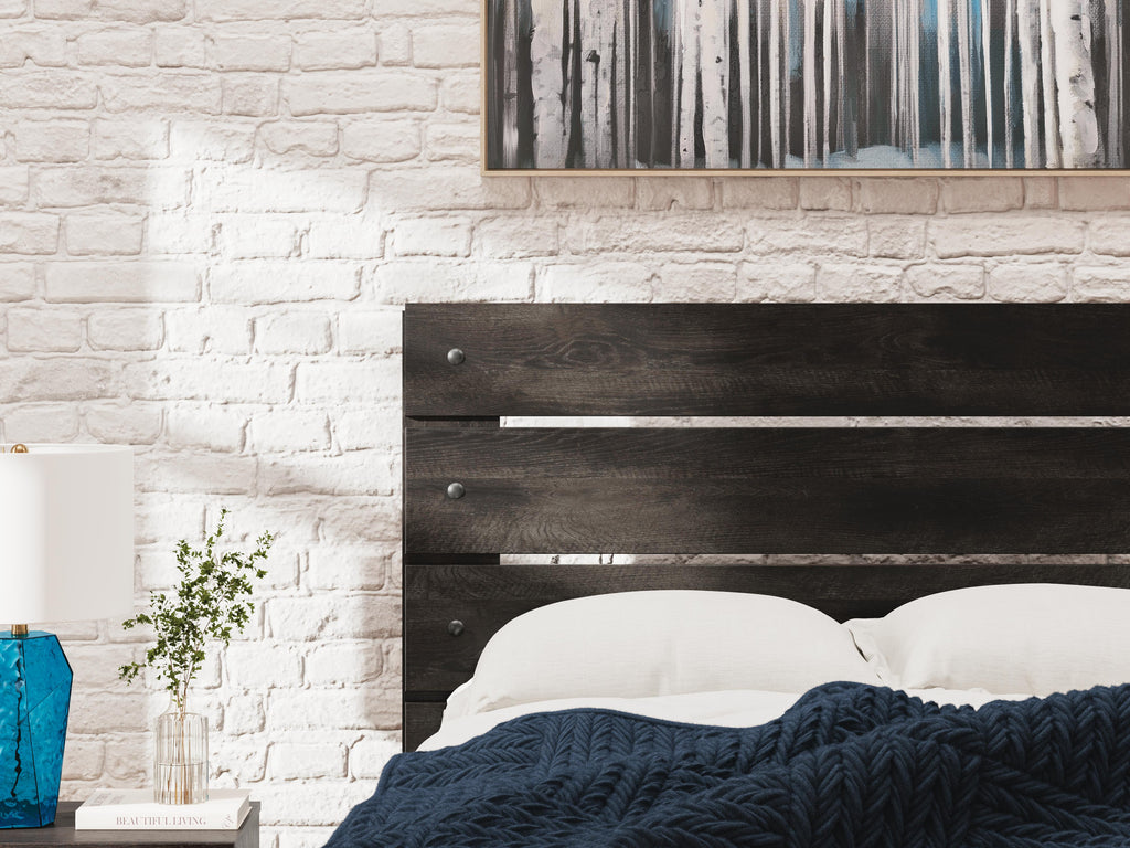 Hollivern Twin Panel Storage Bed in Dark Gray, detail view