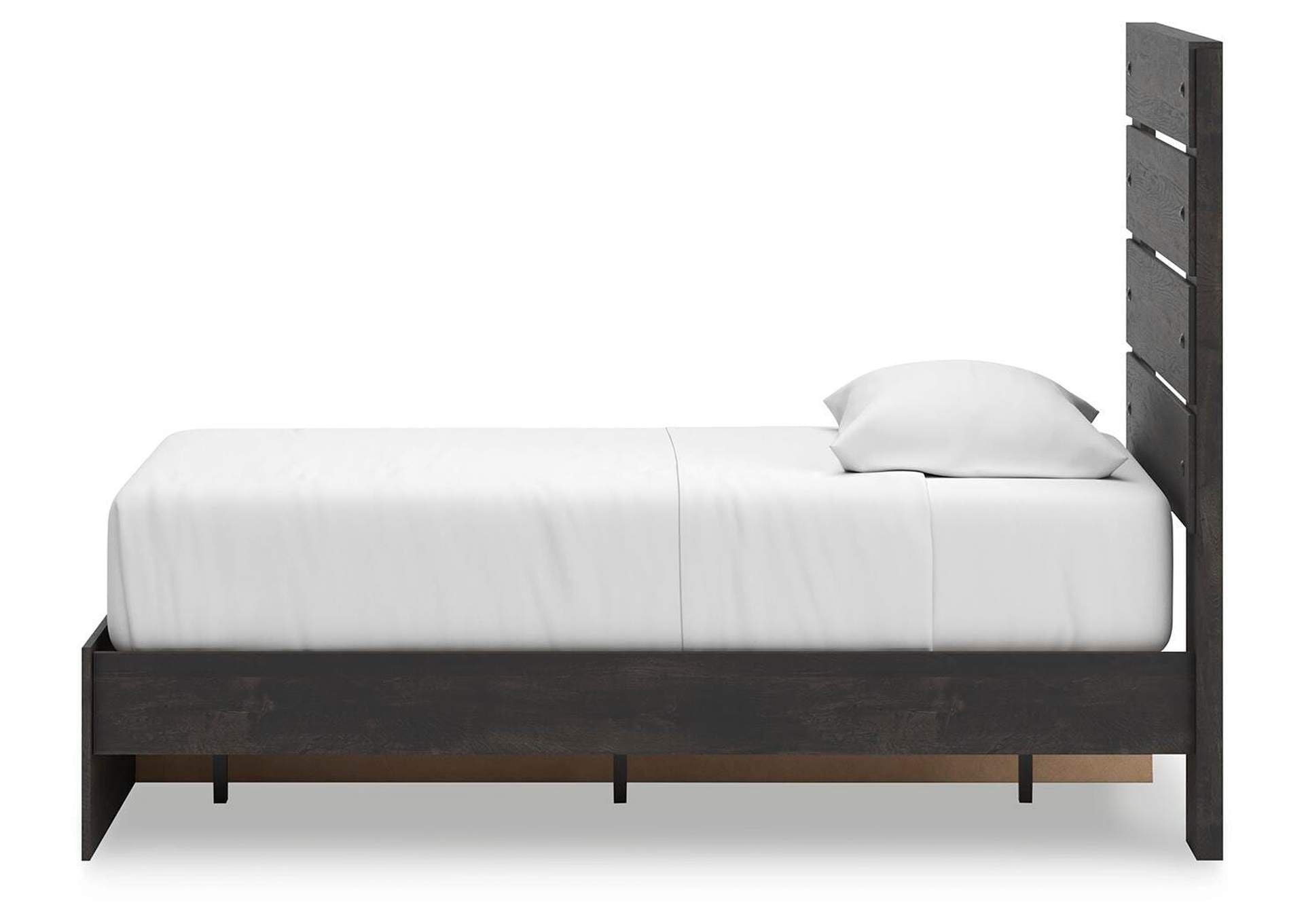 Delmorta Twin Panel Storage Bed, Dresser, Mirror and 2 Nightstands side view