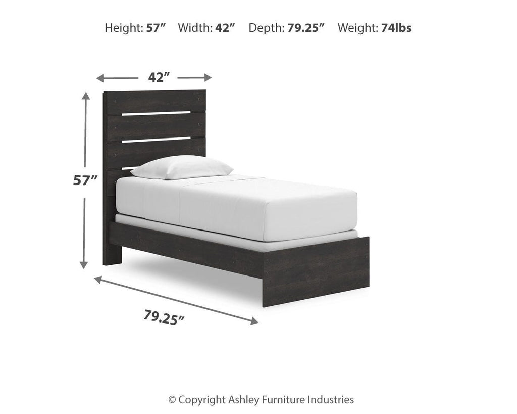 Hollivern Twin Panel Bed in Dark Gray, alternate view 4