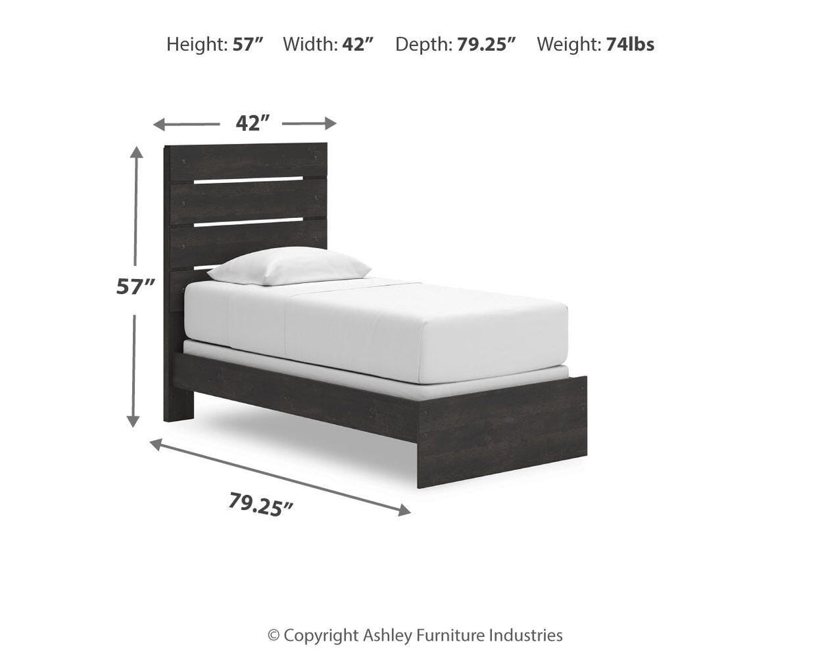 Hollivern Twin Panel Bed in Dark Gray, alternate view 4