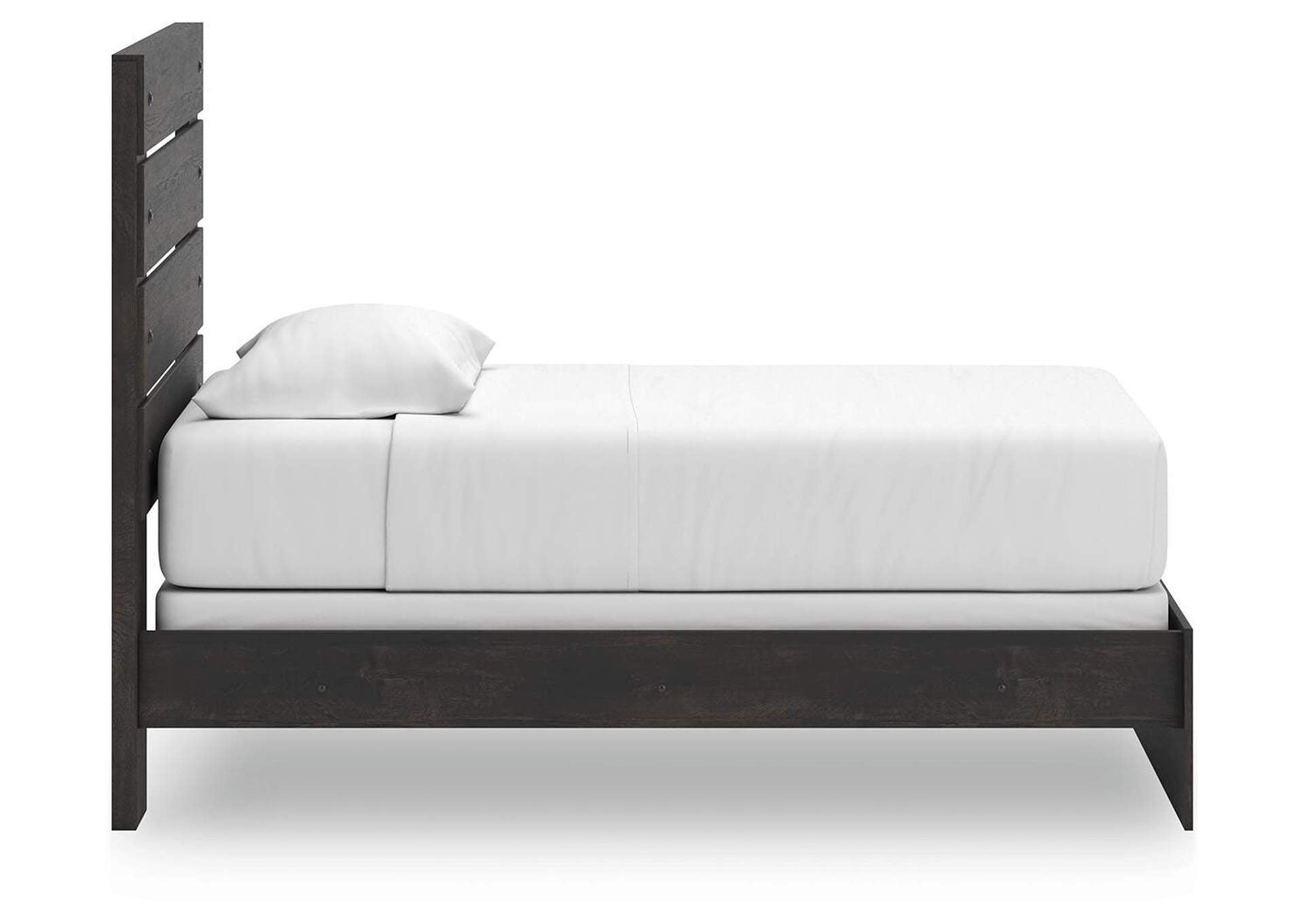 Delmorta Twin Panel Bed, Dresser, Mirror and Nightstand side view