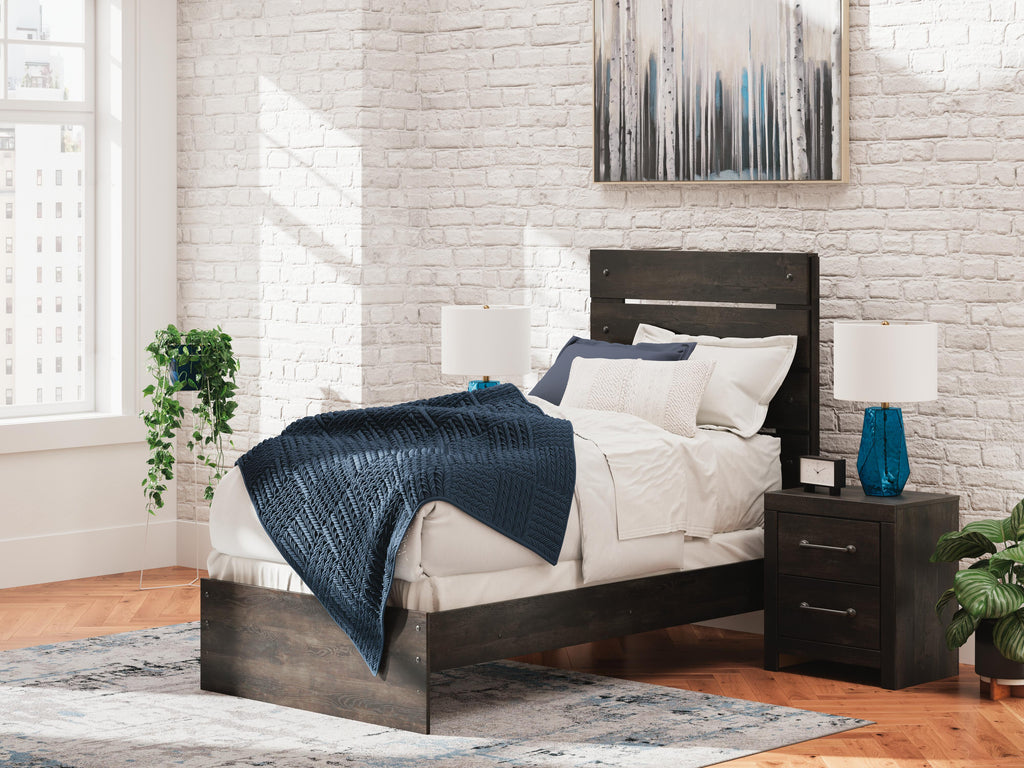 Hollivern Twin Panel Bed in Dark Gray, alternate view 2
