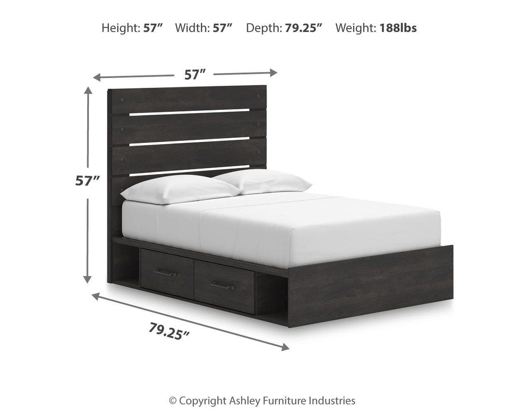 Hollivern Full Panel Storage Bed in Dark Gray, alternate view 4